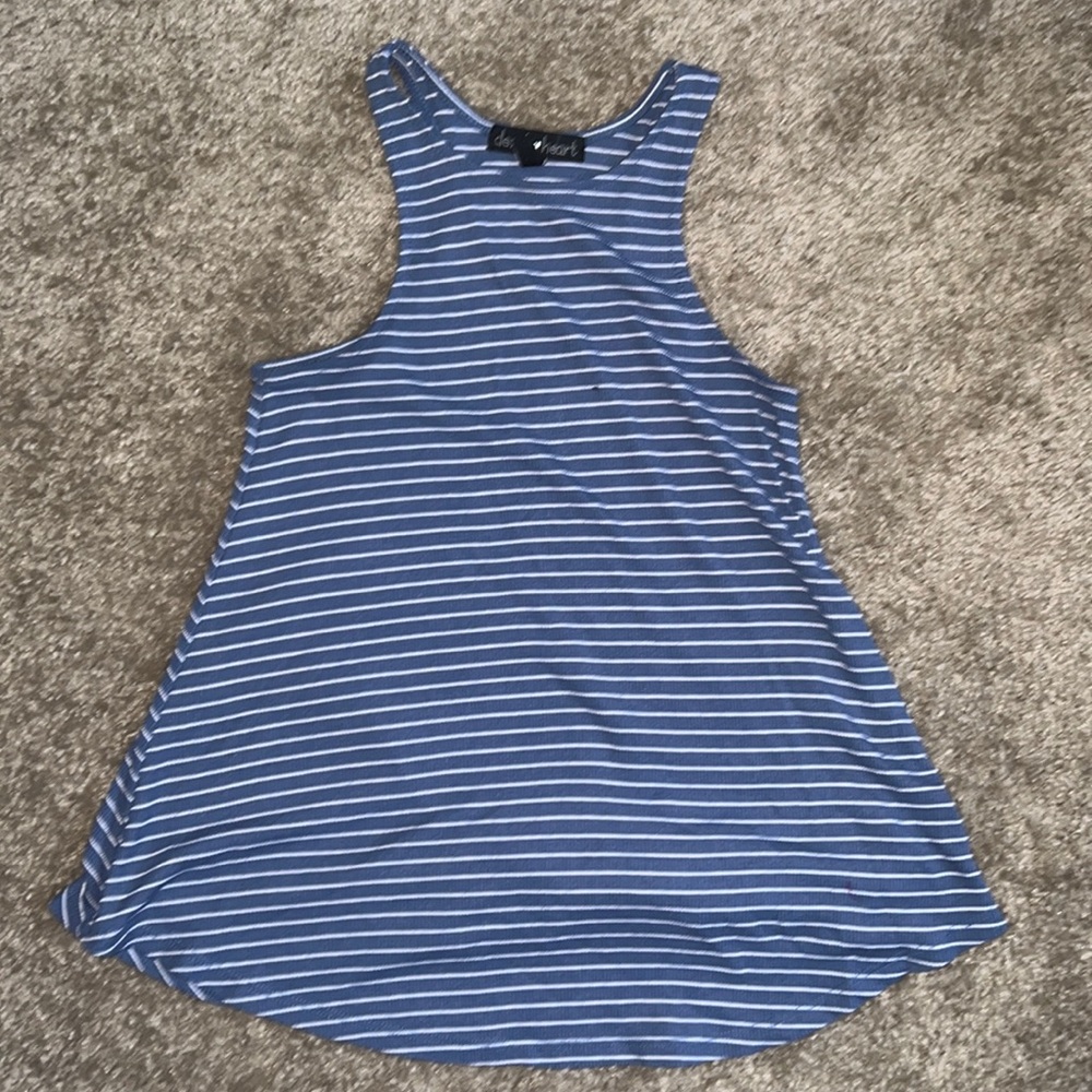 Blue striped tank top